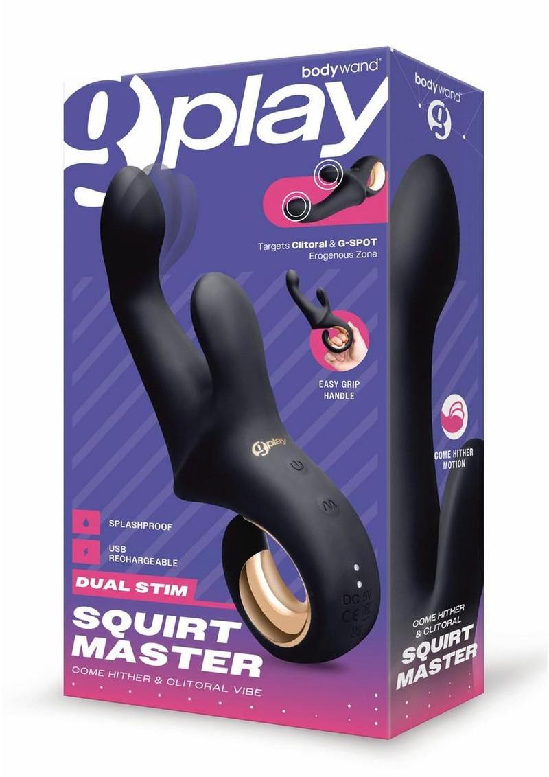 Bodywand G-Play Come Hither and Clitoral Rechargeable Silicone Vibrator - Black
