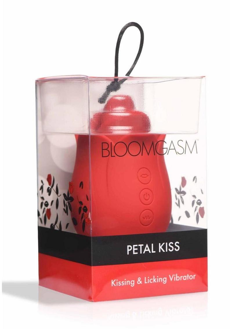 Boomgasm Petal Kiss Rechargeable Silicone Kissing and Licking Vibrator - Red