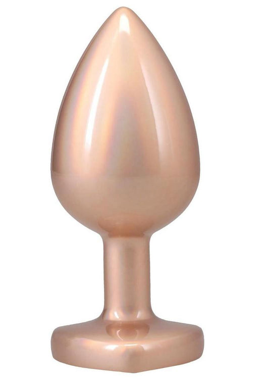 Booty Bling Heart Diamond Jeweled Wearable Metal Plug - Gold/Metal - Large