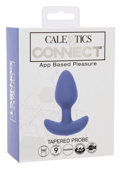 Calexotics Connect Tapered Probe Rechargeable Silicone App Compatible Anal Vibrator - Purple