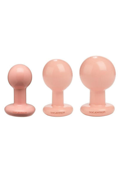 Classic Round Butt Plug - Vanilla - 3 Piece/Set