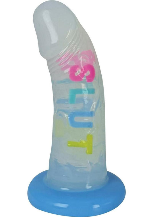 Cotton Candy Dirty Talk Slut Silicone Dildo - Multicolor - 6in