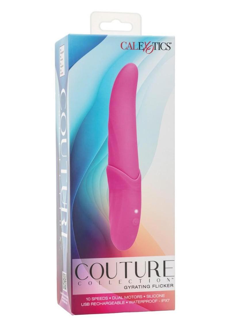 Couture Collection Gyrating Flicker Rechargeable Silicone Vibrator - Pink