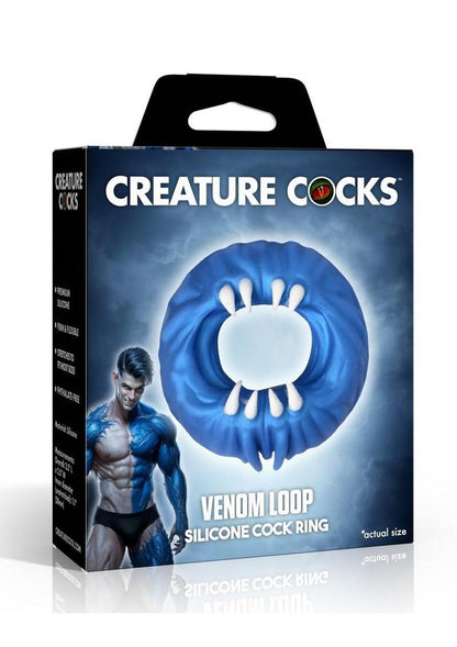 Creature Cocks Venom Loop Silicone Cock Ring - Blue/White