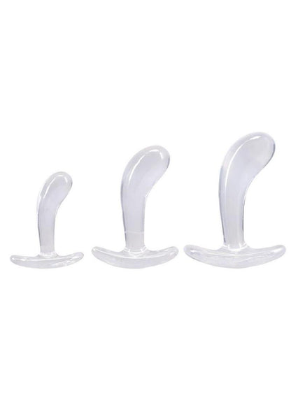 Crystal Jellies Curved Anal Trainer - Clear - 3 Piece/Set