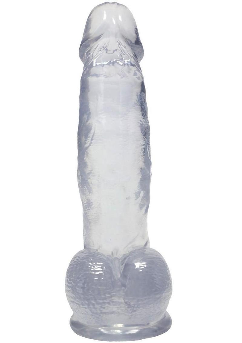 Crystal Jellies 7 Inch Curved Realistic Dildo with Balls & Suction Cup