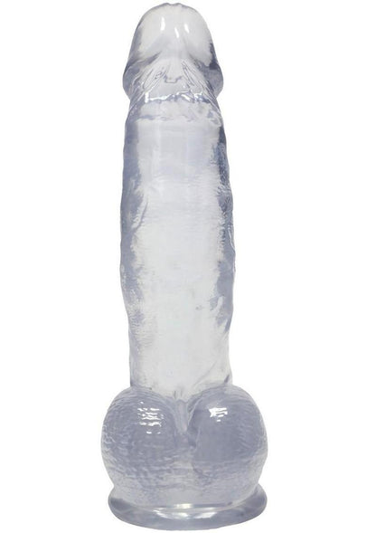 Crystal Jellies 7 Inch Curved Realistic Dildo with Balls & Suction Cup