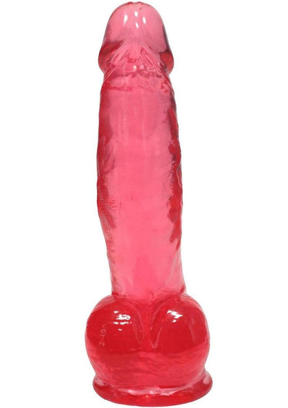 Crystal Jellies 7 Inch Curved Realistic Dildo with Balls & Suction Cup
