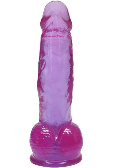 Crystal Jellies 7 Inch Curved Realistic Dildo with Balls & Suction Cup