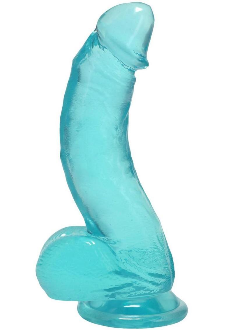 Crystal Jellies 7 Inch Curved Realistic Dildo with Balls & Suction Cup