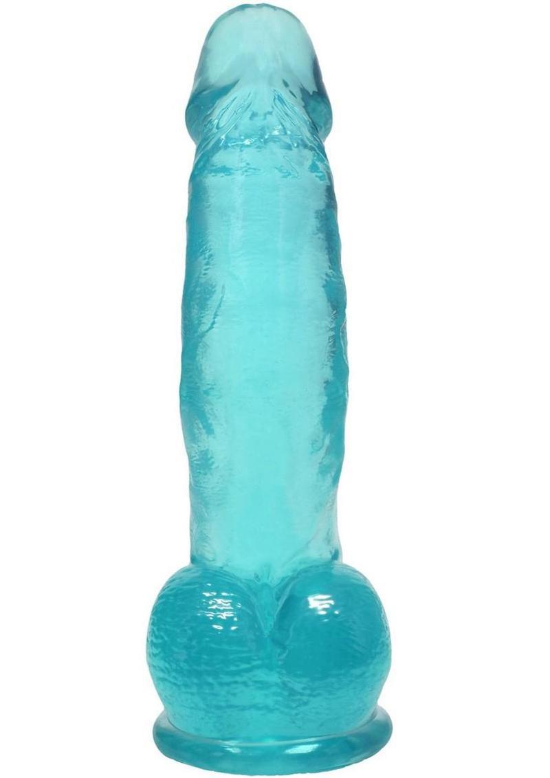 Crystal Jellies 7 Inch Curved Realistic Dildo with Balls & Suction Cup