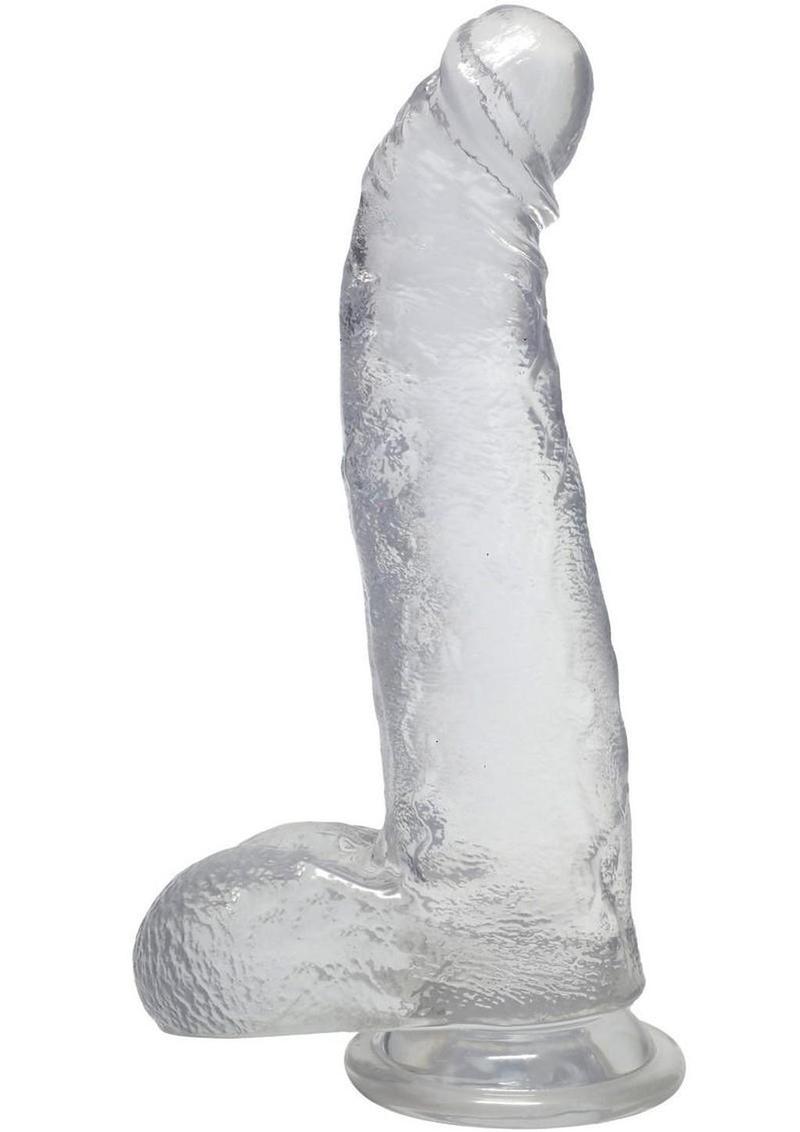 Crystal Jellies 7 Inch Curved Realistic Dildo with Balls & Suction Cup