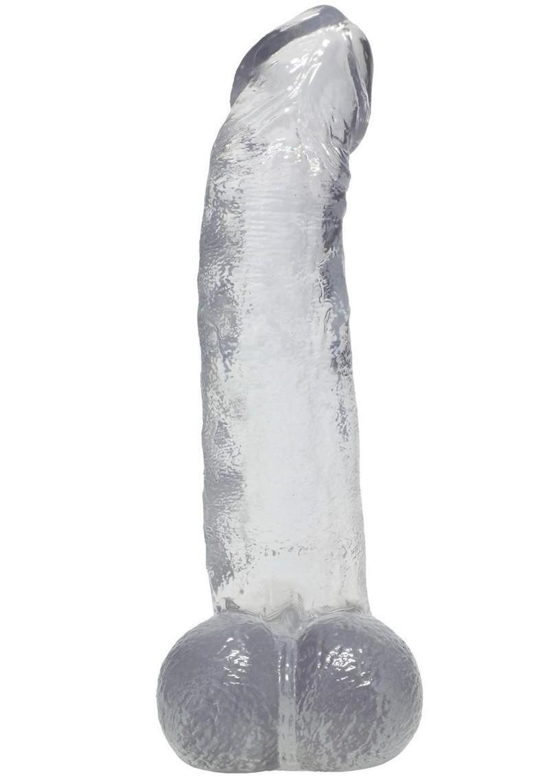 Crystal Jellies 7 Inch Curved Realistic Dildo with Balls & Suction Cup