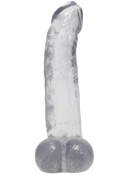 Crystal Jellies 7 Inch Curved Realistic Dildo with Balls & Suction Cup