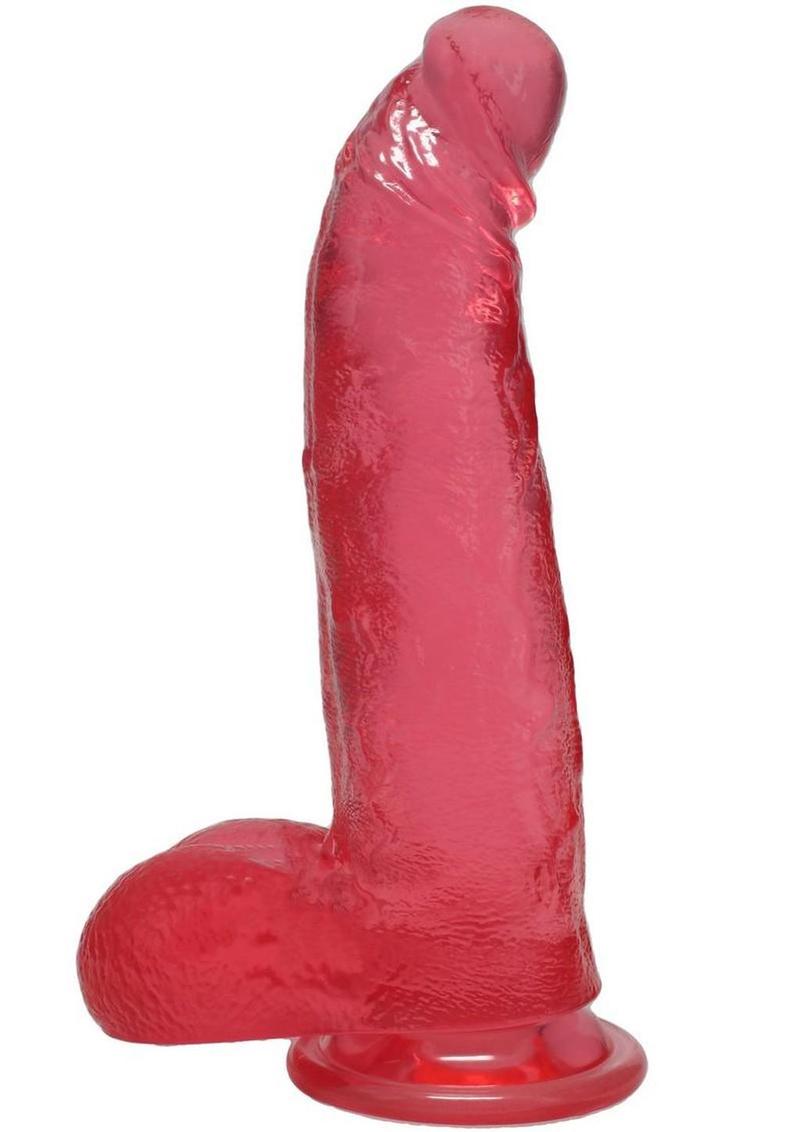 Crystal Jellies 7 Inch Curved Realistic Dildo with Balls & Suction Cup