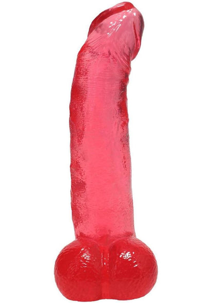 Crystal Jellies 7 Inch Curved Realistic Dildo with Balls & Suction Cup