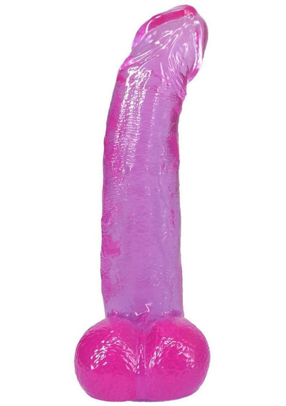 Crystal Jellies 7 Inch Curved Realistic Dildo with Balls & Suction Cup