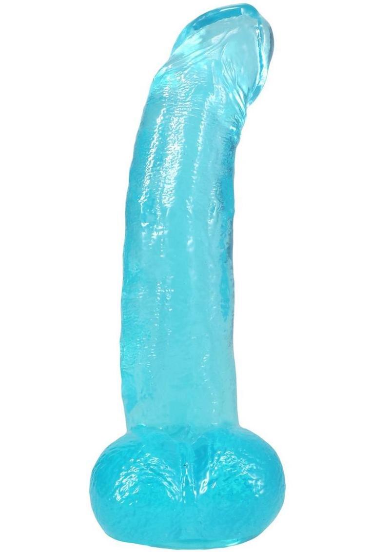 Crystal Jellies 7 Inch Curved Realistic Dildo with Balls & Suction Cup