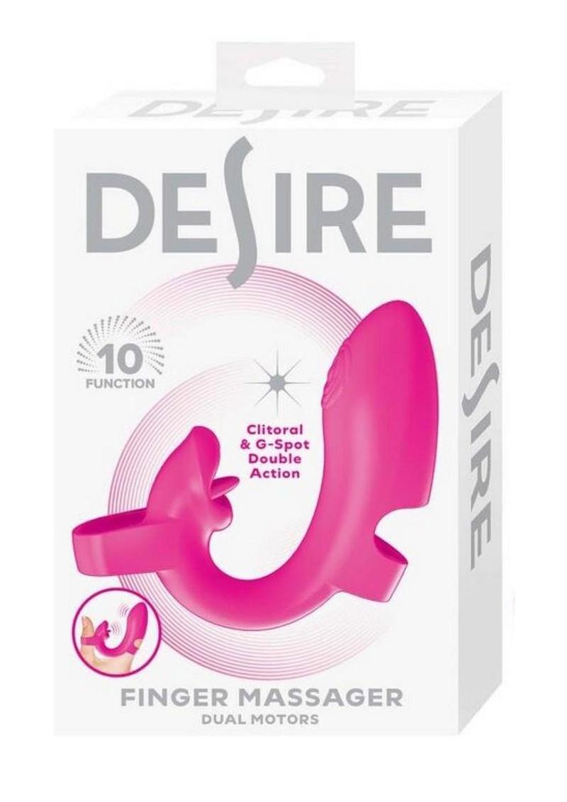 Desire Rechargeable Silicone Finger Massager - Pink