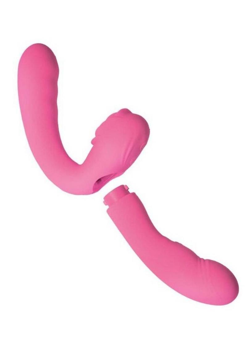 Desire Two-Piece Dual Rechargeable Silicone Vibrator - Pink