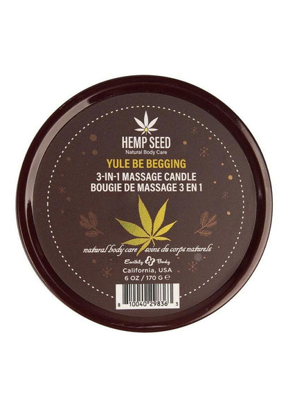 Earthly Body Hemp Seed 3-In-1 Massage Candle - Yule Be Begging - 6oz