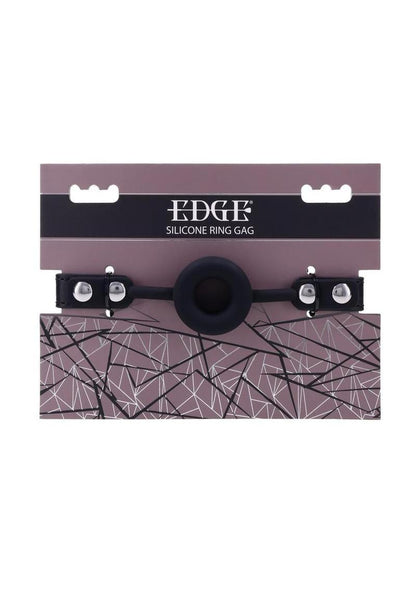 Edge Silicone Ring Gag - Black/Silver