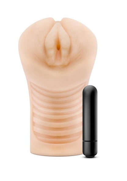 Enlust Georgia Male Masturbator with Bullet Vibrator - Pussy - Vanilla