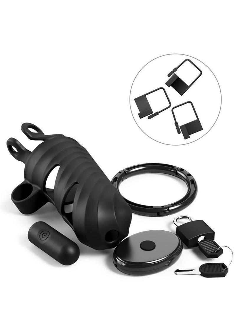 Fantasy C-Ringz ControlCore Harness Remote Control Vibrating Silicone Chastity Cage