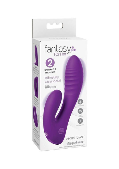 Fantasy For Her Secret Lover Rechargeable Silicone Vibrator with Stimulator - Purple