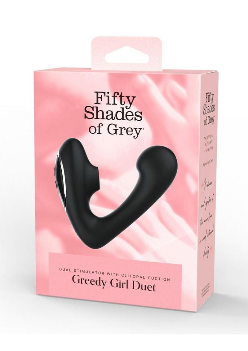Fifty Shades Of Grey Greedy Girl Duet Rechargeable Silicone Dual Stimulator - Black