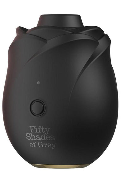 Fifty Shades Of Grey Hearts and Flowers Rose 2.0 Rechargeable Silicone Clitoral Stimulator - Black/Gold