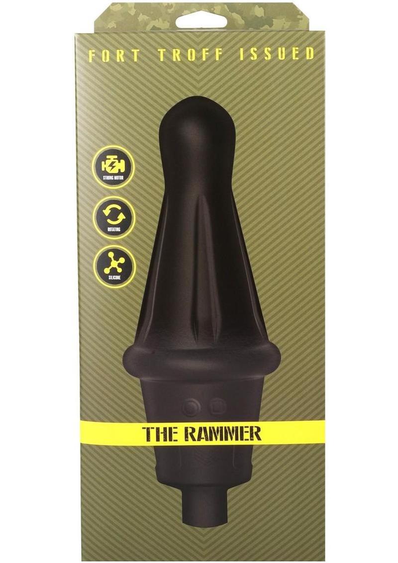 Fort Troff Robo Rammer Rotating Beaded Rechargeable Silicone Anal Probe with Remote - Black