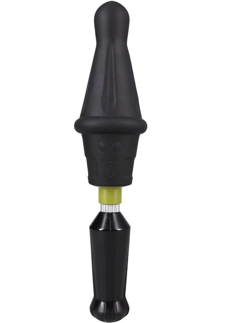 Fort Troff Robo Rammer Rotating Beaded Rechargeable Silicone Anal Probe with Remote - Black