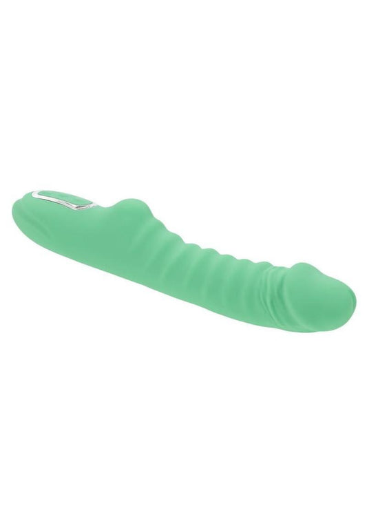 Full Throttle Rechargeable Silicone Warming Vibrator - Green