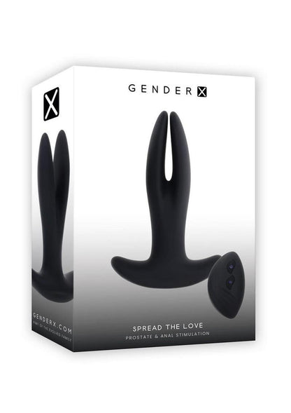 Gender X Spread The Love Rechargeable Silicone Vibrating Anal Plug with Remote Control - Black