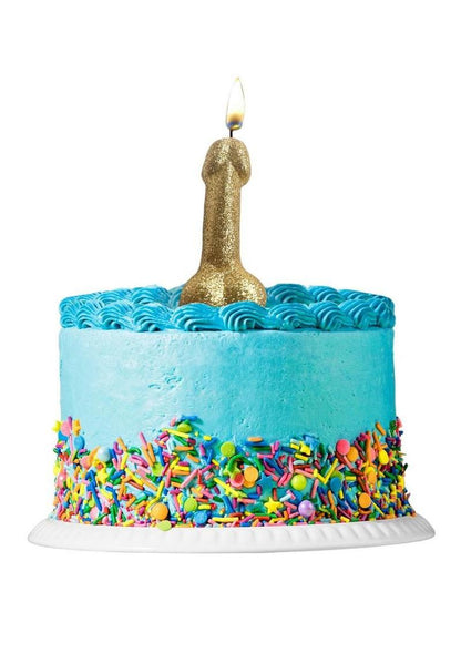 Glitterati Penis Candle - Gold Glitter - Gold