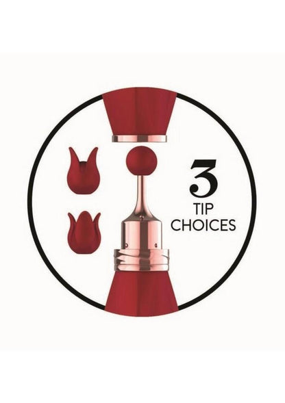 Gold Glam Tri-Tip Rechargeable Silicone Clitoral Vibrator with 3 Tips