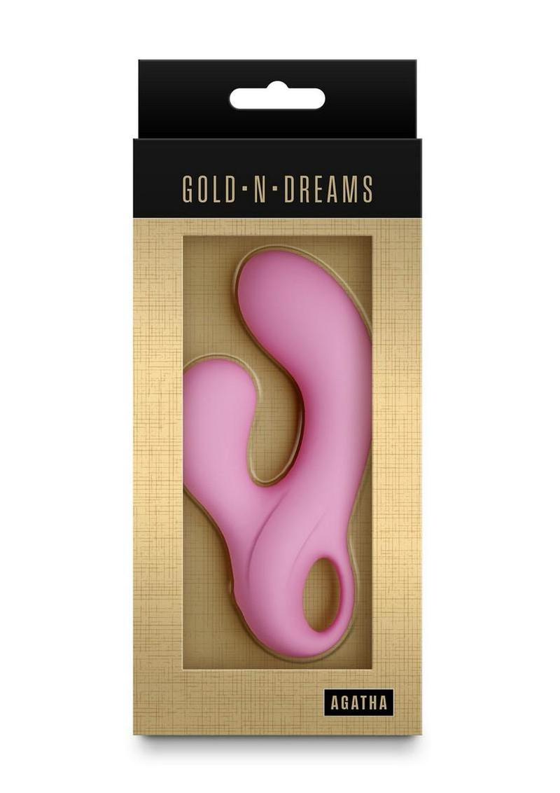 Gold-N-Dreams Agatha Rechargeable Silicone Rabbit Vibrator - Pink