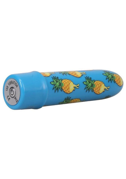 GoodHead Buzz Buddies Pineapple 5in Multi-Speed Vibe - Blue/Gold
