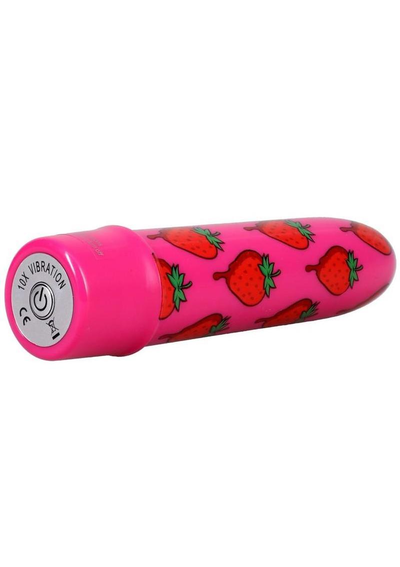 GoodHead Buzz Buddies Strawberries 5in Multi-Speed Vibe - Pink/Red