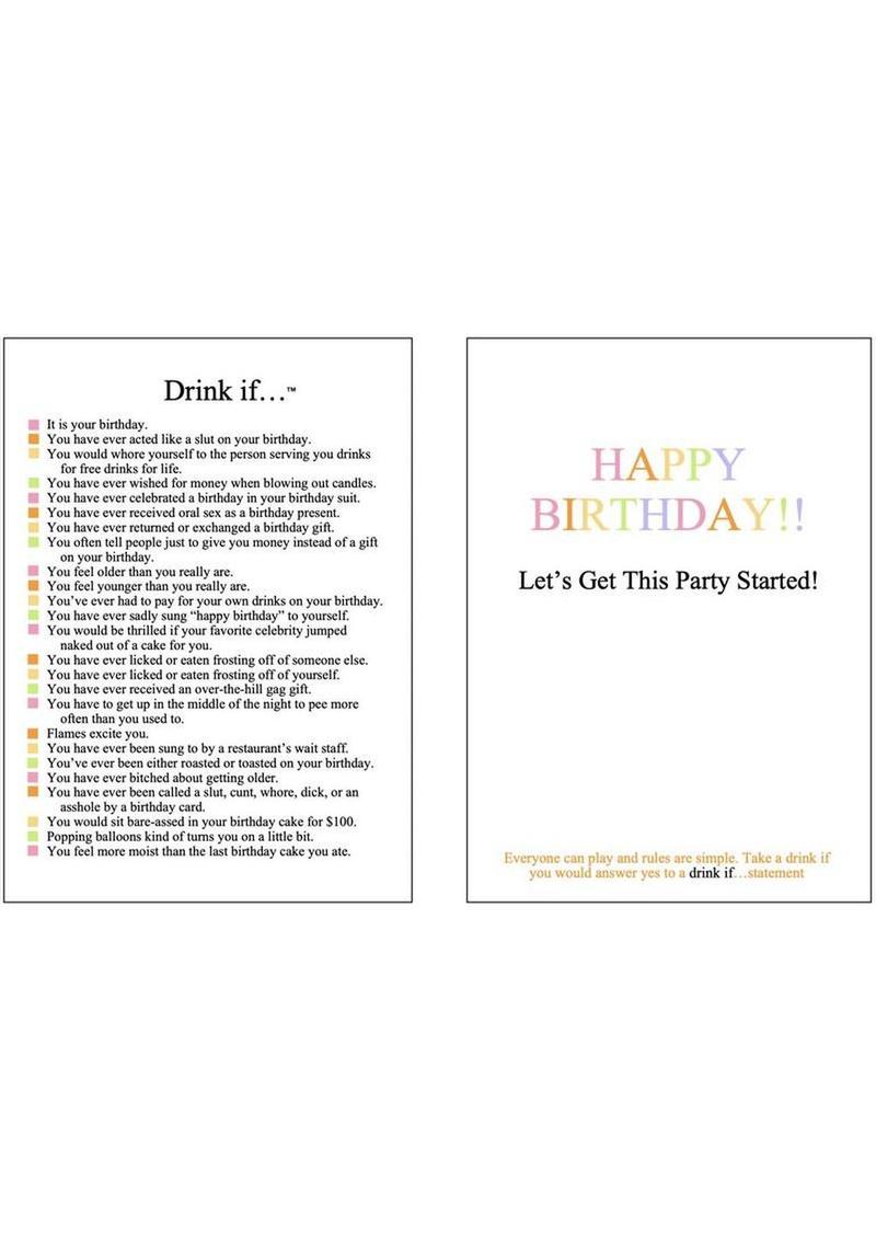 Drink If... Greeting Card & Party Game