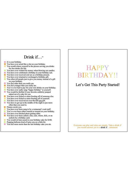 Drink If... Greeting Card & Party Game