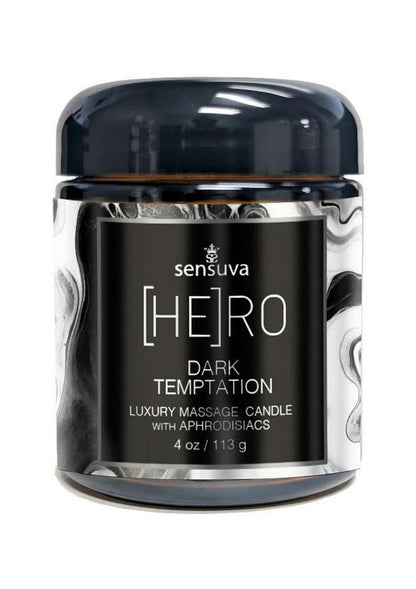 Hero Dark Temptation Luxury Aphrodisiac Massage Candle 4oz.- Ocean and Forest
