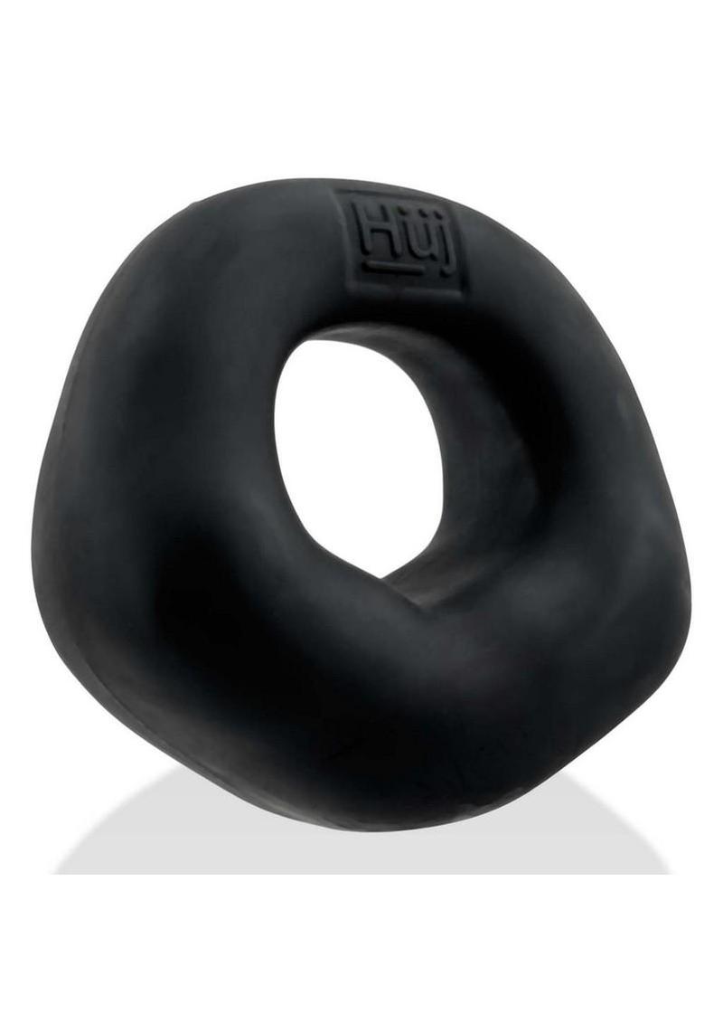 Hunkyjunk Fit Bulge Hung-Style Silicone Cockring - Black Fog - Black