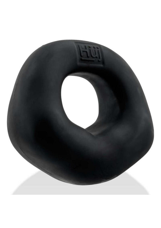 Hunkyjunk Fit Bulge Hung-Style Silicone Cockring - Black Fog - Black