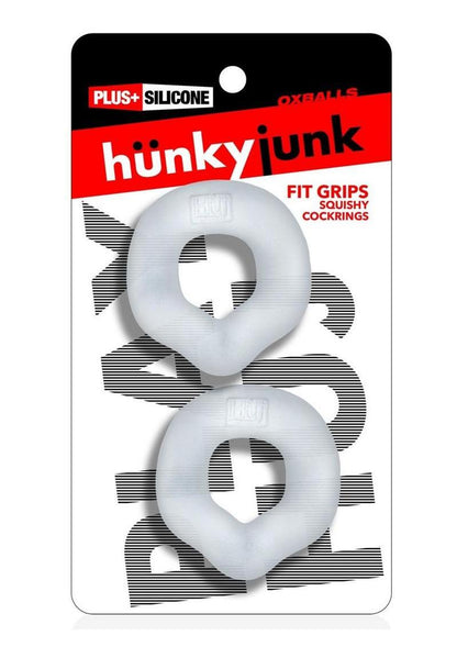 Hunkyjunk Fit Grips Ergo-Fit Silicone Cockrings - Clear - 2 Pack