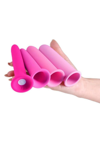 INYA Vibrating Gliders Rechargeable Silicone Dilator Set - 4 Piece, Pink