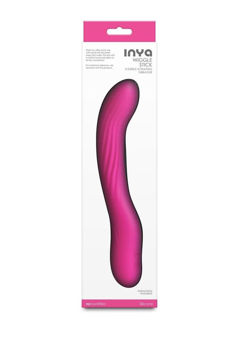 INYA Wiggle Stick Rechargeable Silicone Gyrating Vibrator 7.5in - Pink