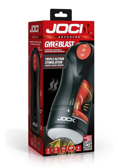 Jock Gyroblast Gyrating, Sucking and Vibrating Rechargeable Masturbator - Black/White