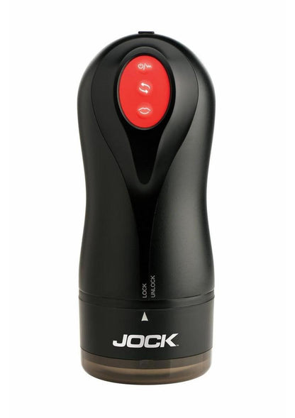 Jock Gyroblast Gyrating, Sucking and Vibrating Rechargeable Masturbator - Black/White